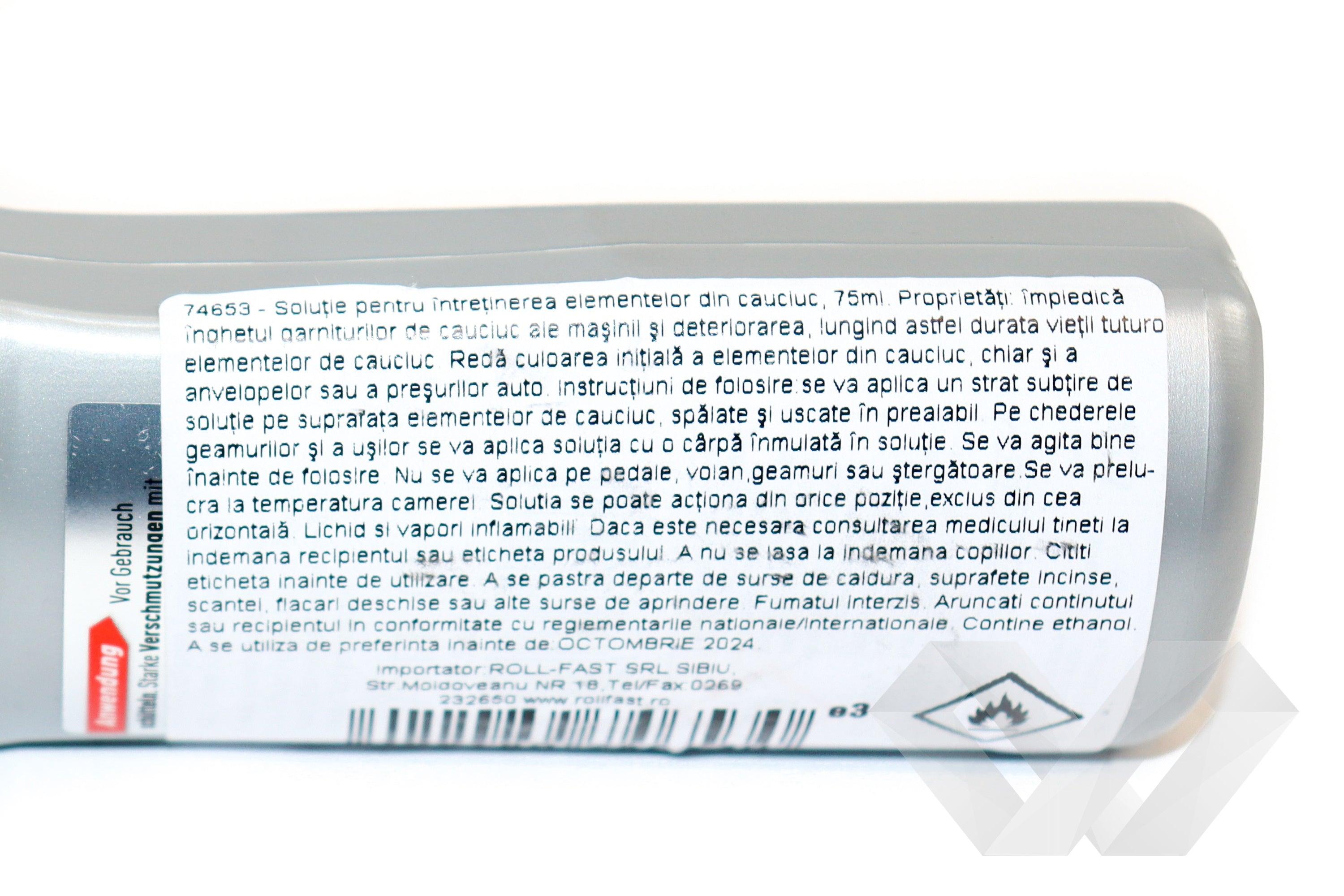 Solutie intretinere elemente cauciuc Nigrin, 75ml - EWO Market