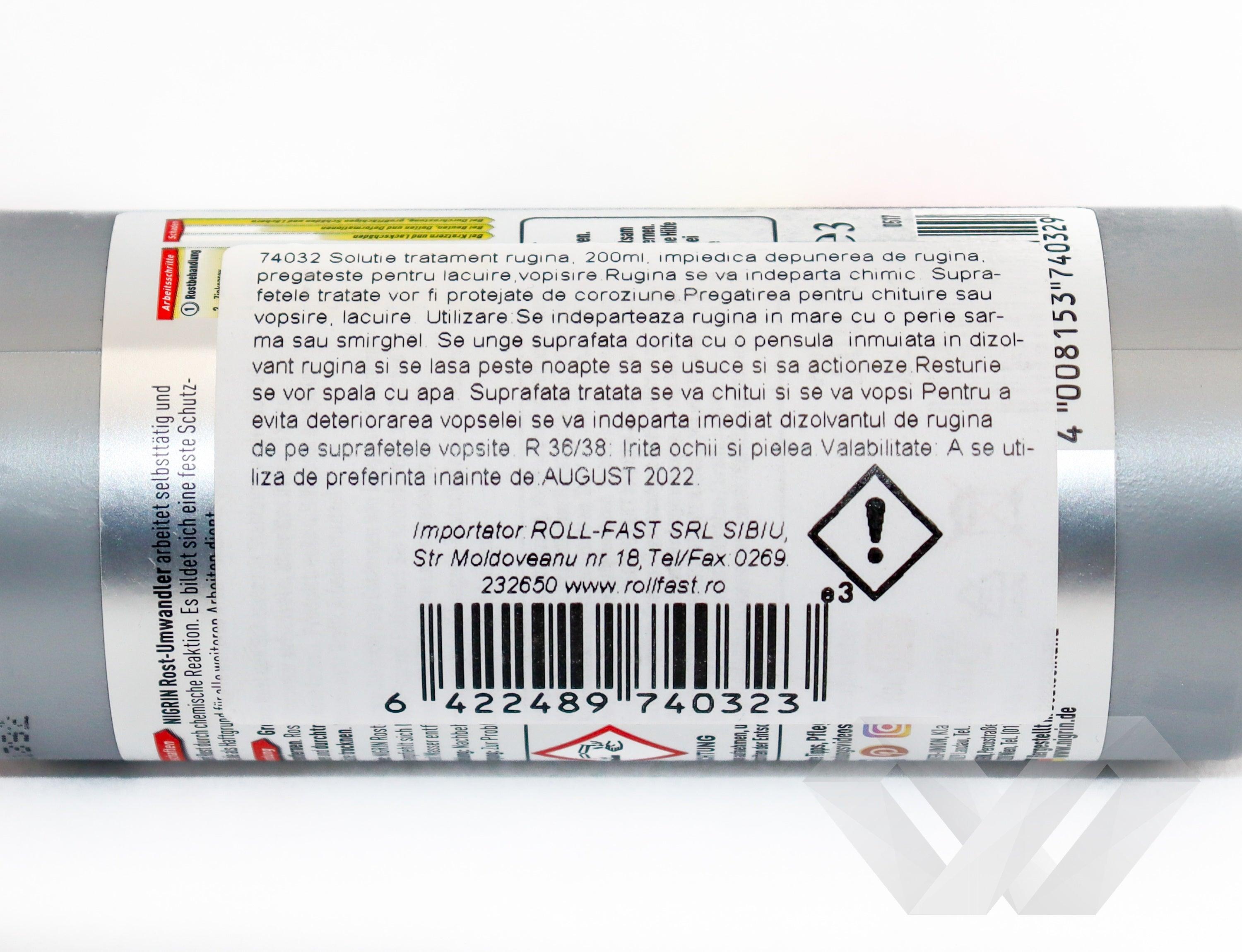 Solutie tratament rugina Nigrin, 200ml