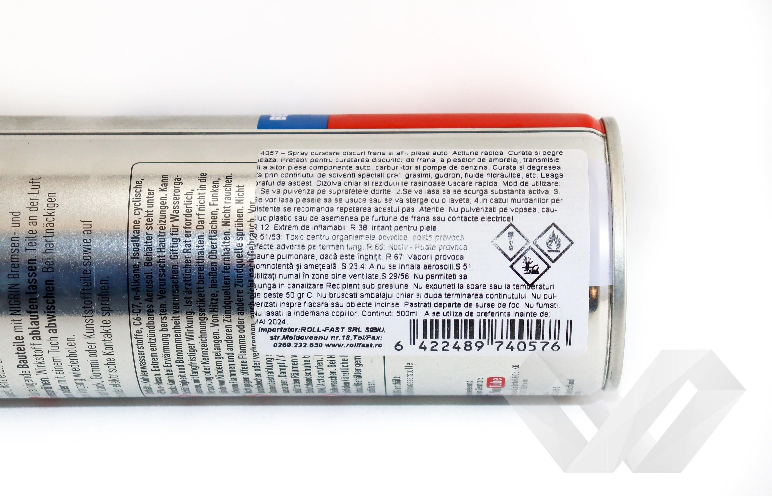 Spray curatare discuri frana Nigrin, 500ml