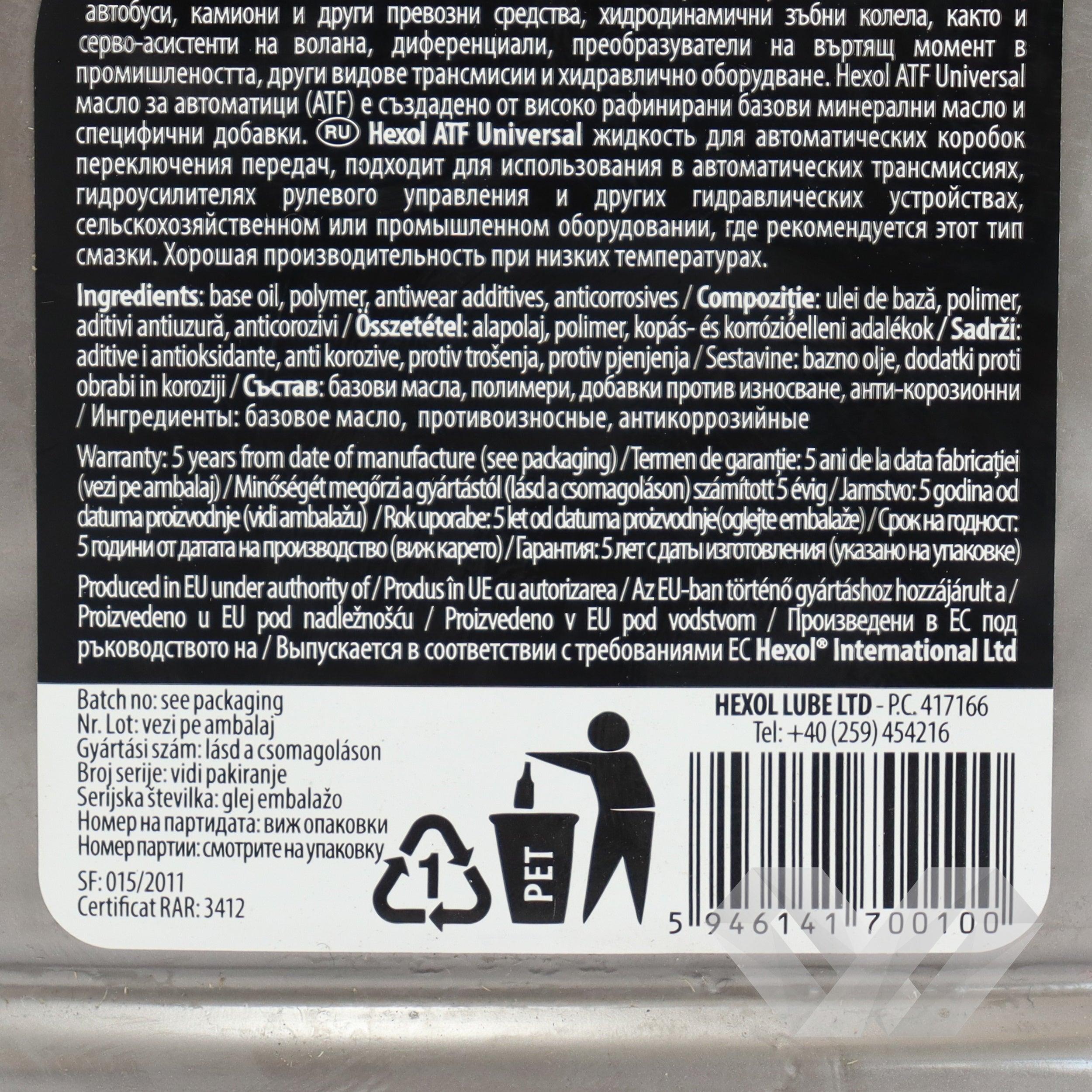 Ulei ATF Hexol Standard, 1L