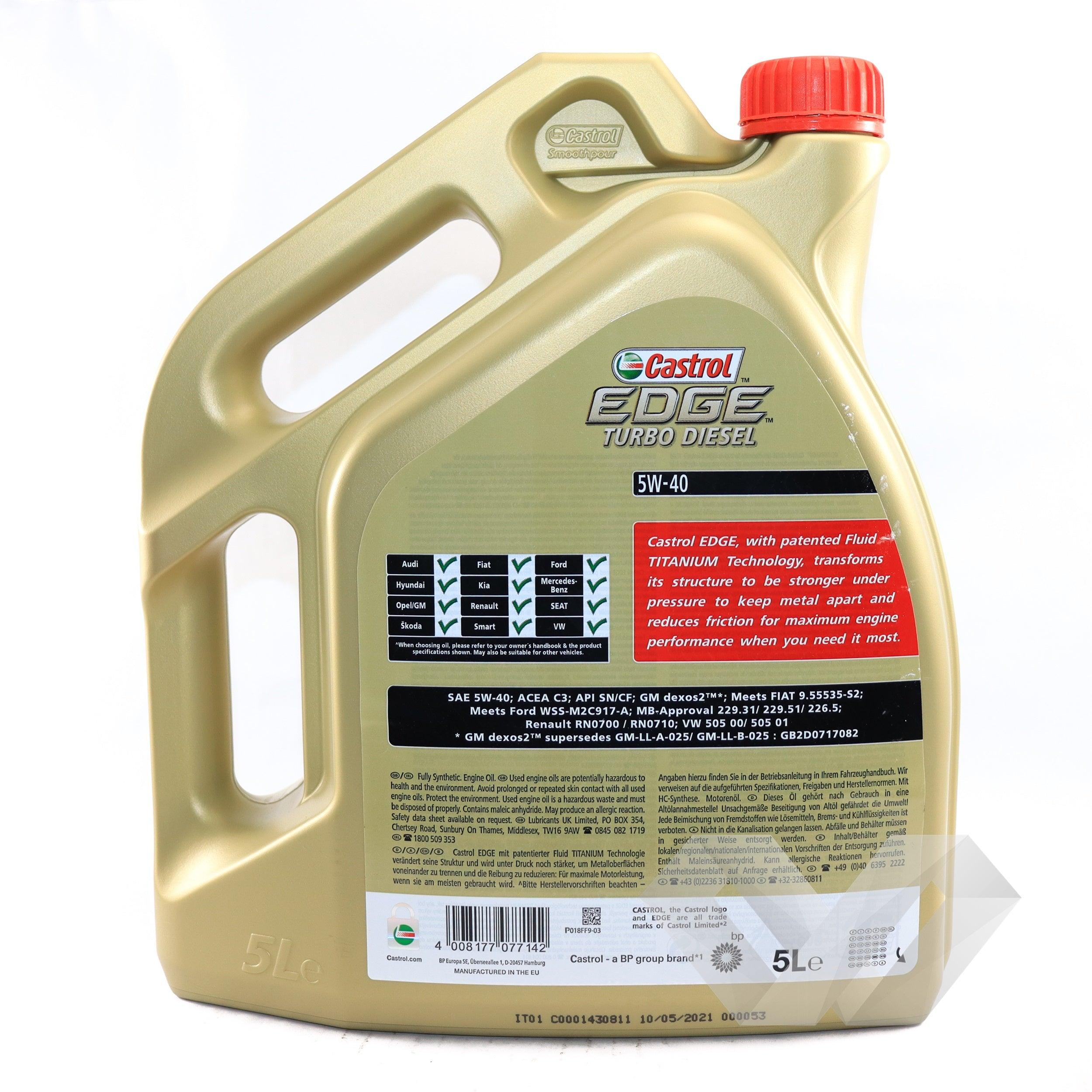 Ulei motor Castrol Edge Turbo Diesel 5w40, 5 litri