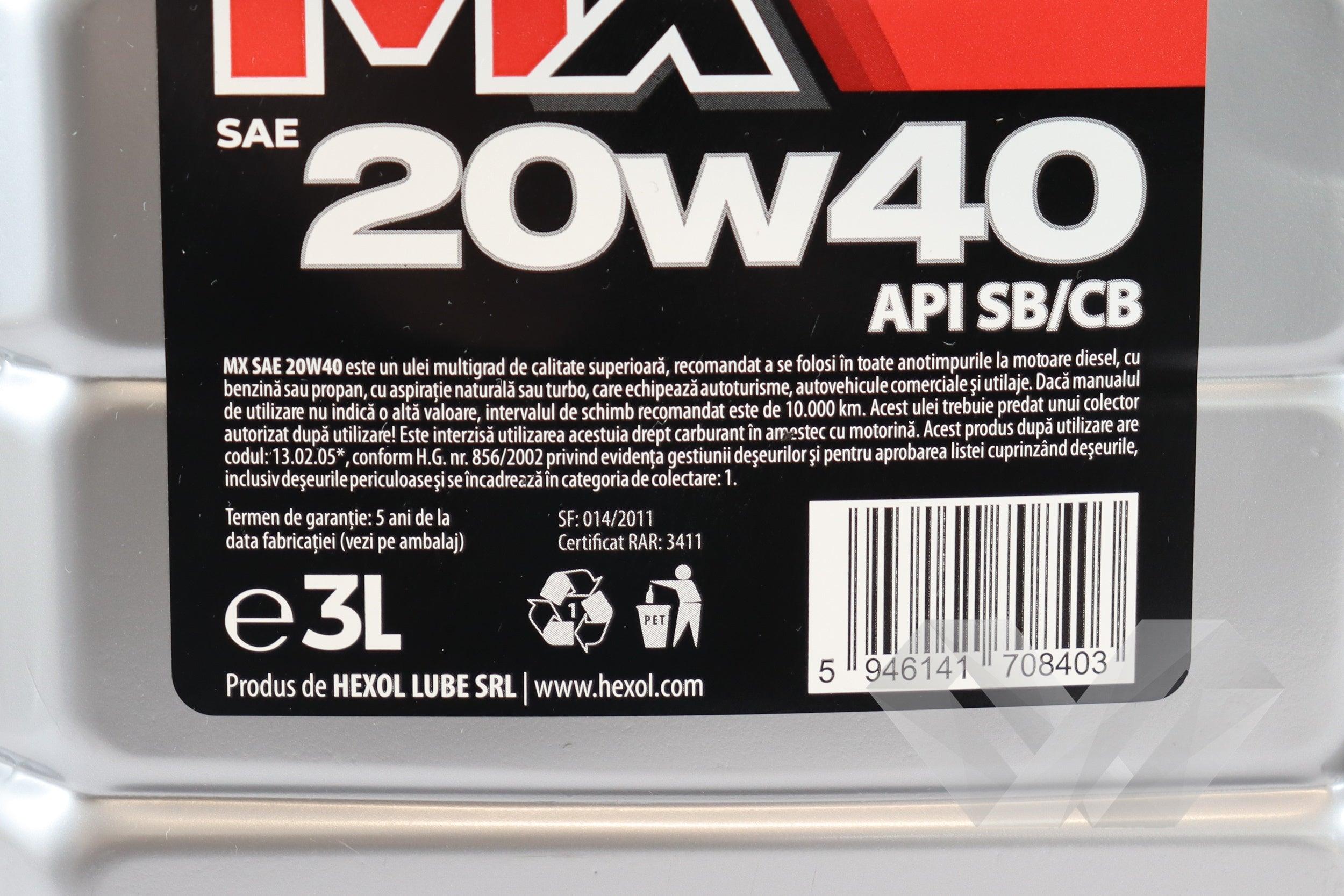 Ulei motor MX SAE 20w40 Hexol