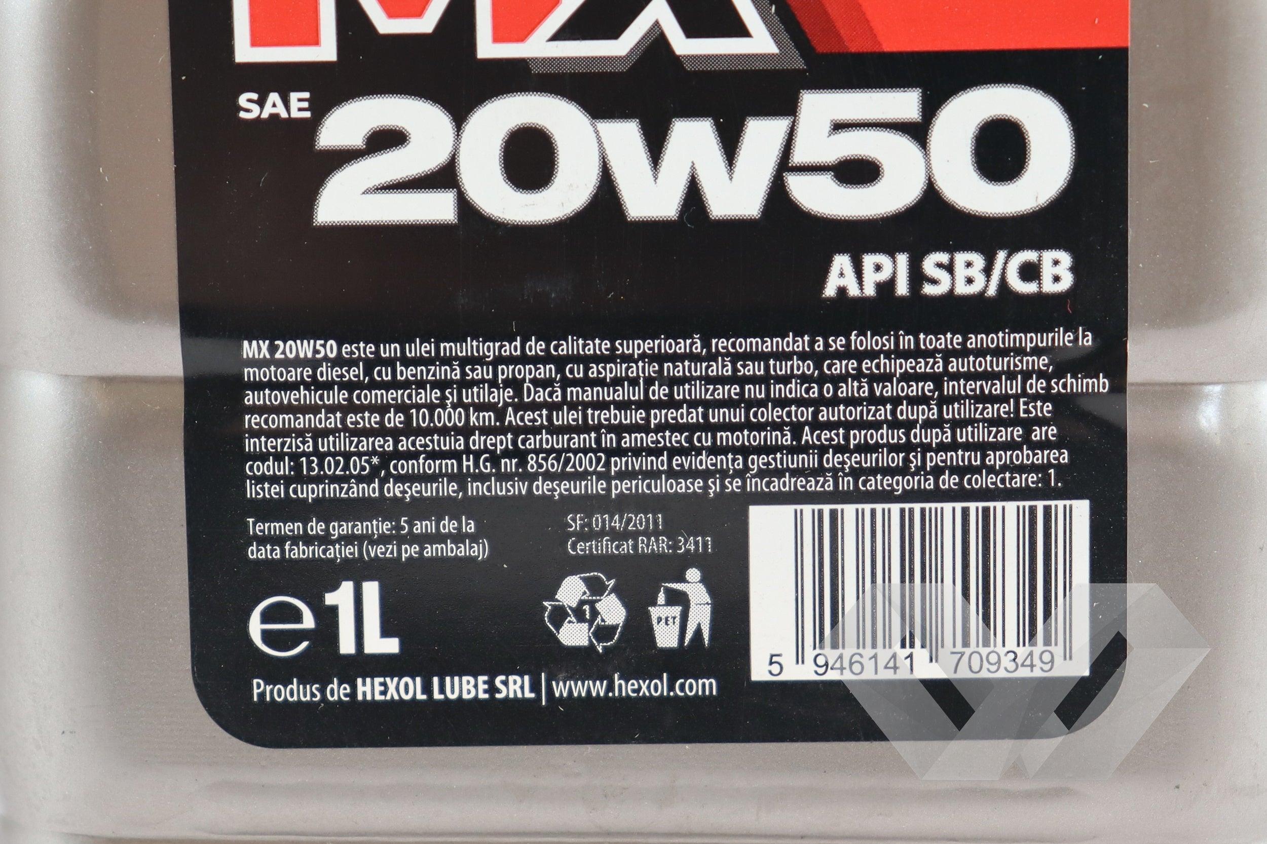 Ulei motor MX SAE 20w50 Hexol, 1L