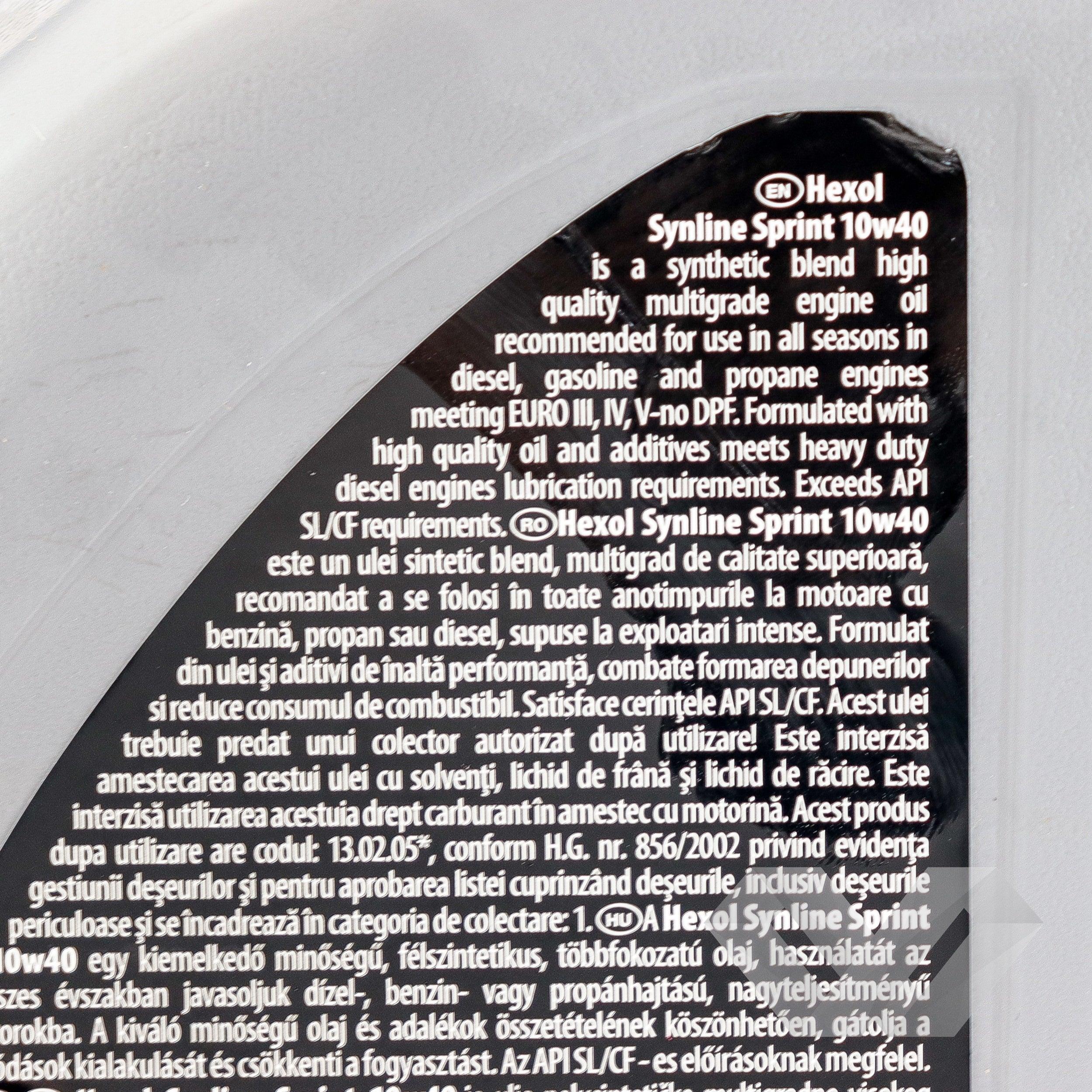 Ulei motor SAE 10W40 Hexol Sprint
