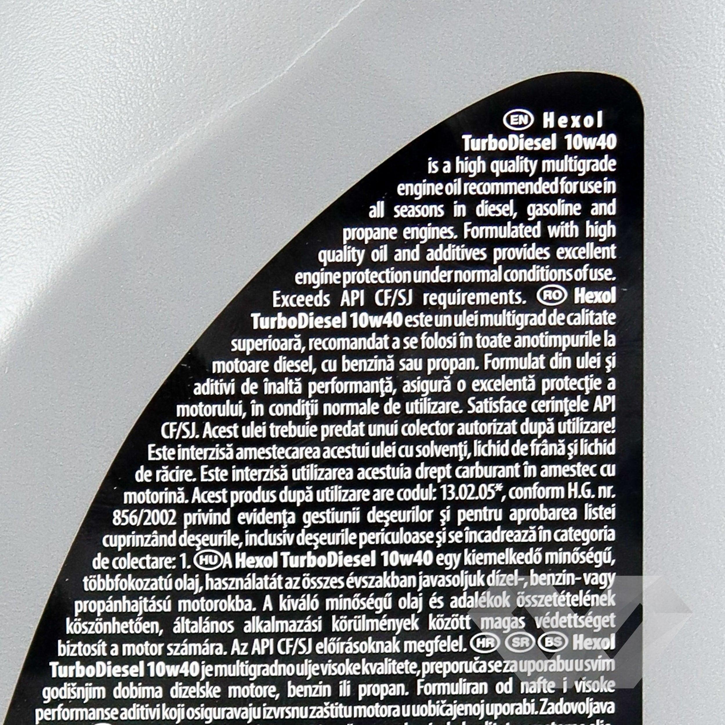 Ulei motor SAE 10W40 Hexol TurboDiesel