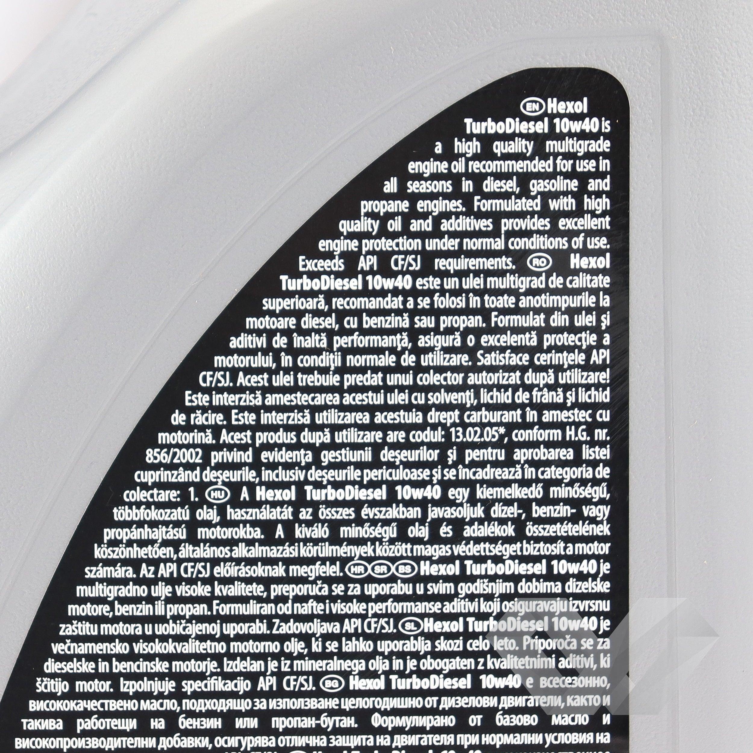 Ulei motor SAE 10W40 Hexol TurboDiesel
