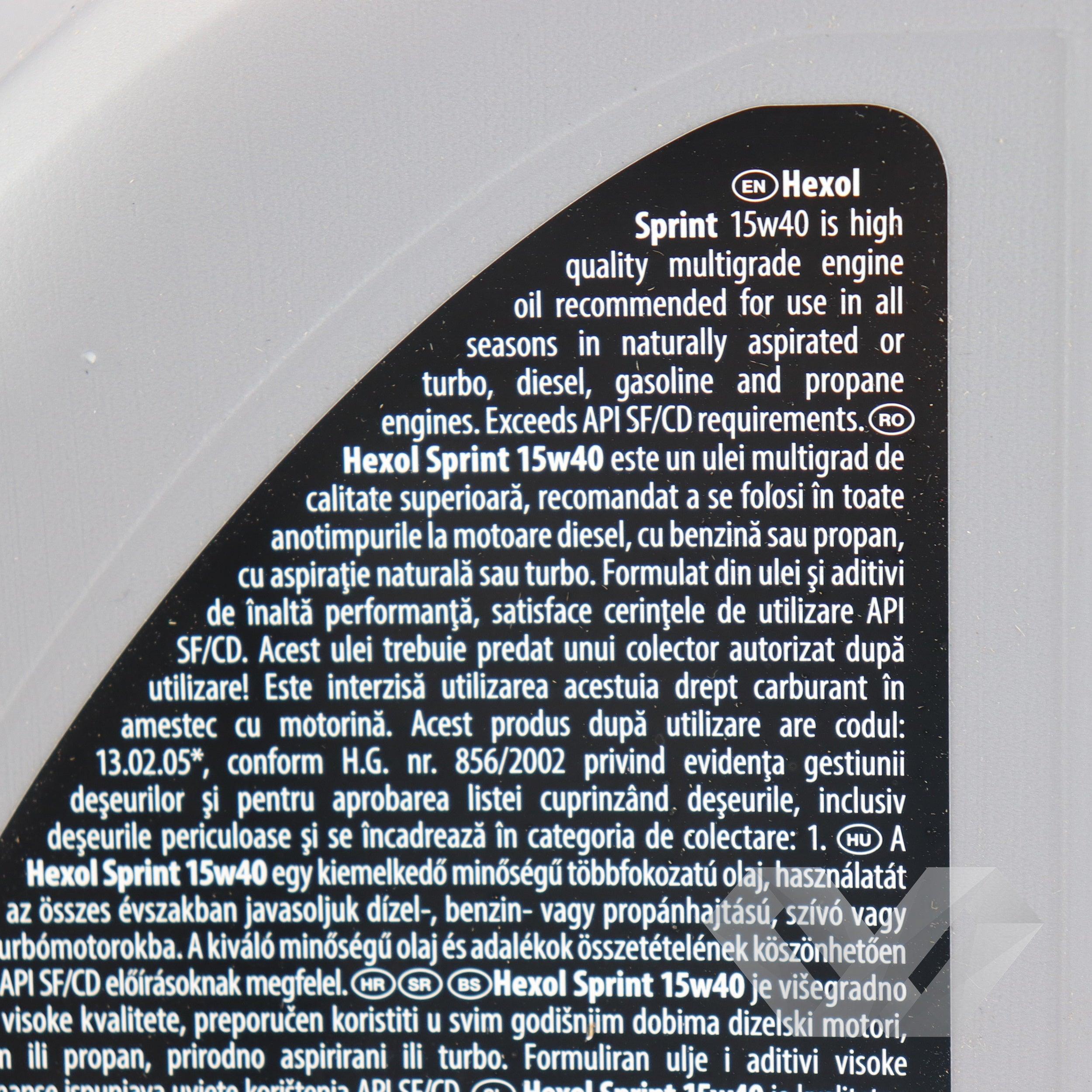Ulei motor SAE 15W40 Hexol Sprint