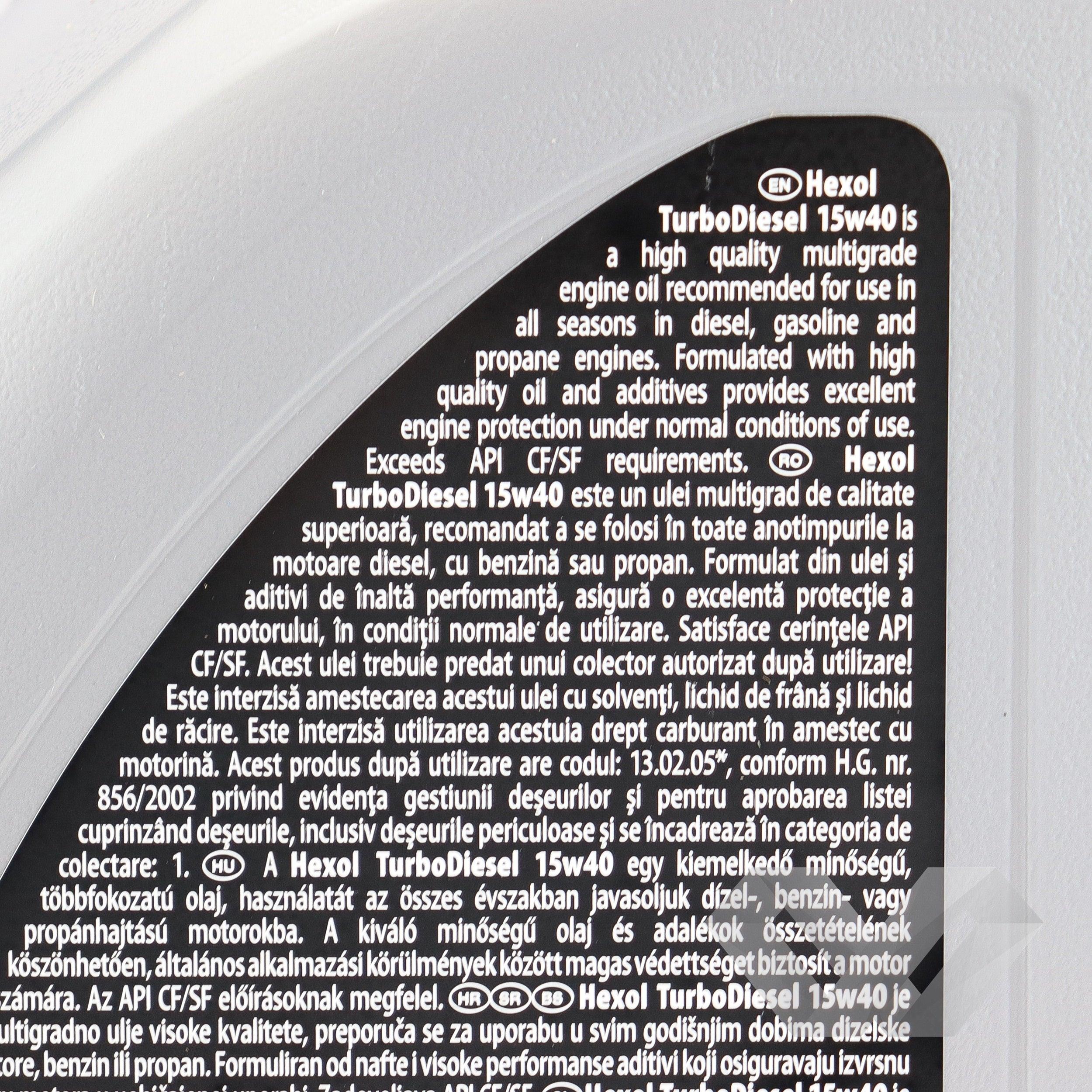 Ulei motor SAE 15W40 Hexol TurboDiesel