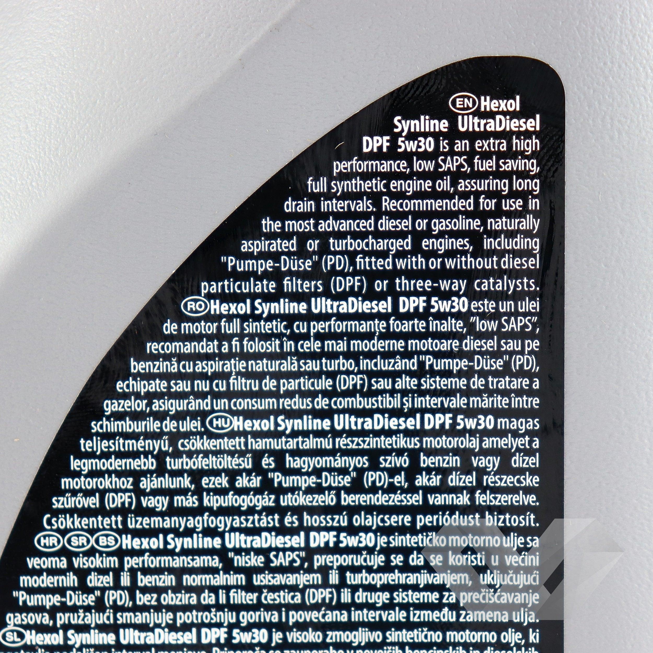 Ulei motor SAE 5W30 Hexol UltraDiesel DPF