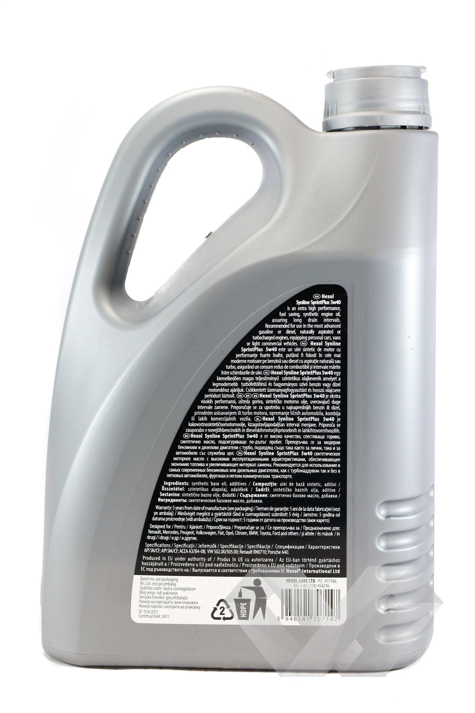 Ulei motor SAE 5W40 Hexol SprintPlus