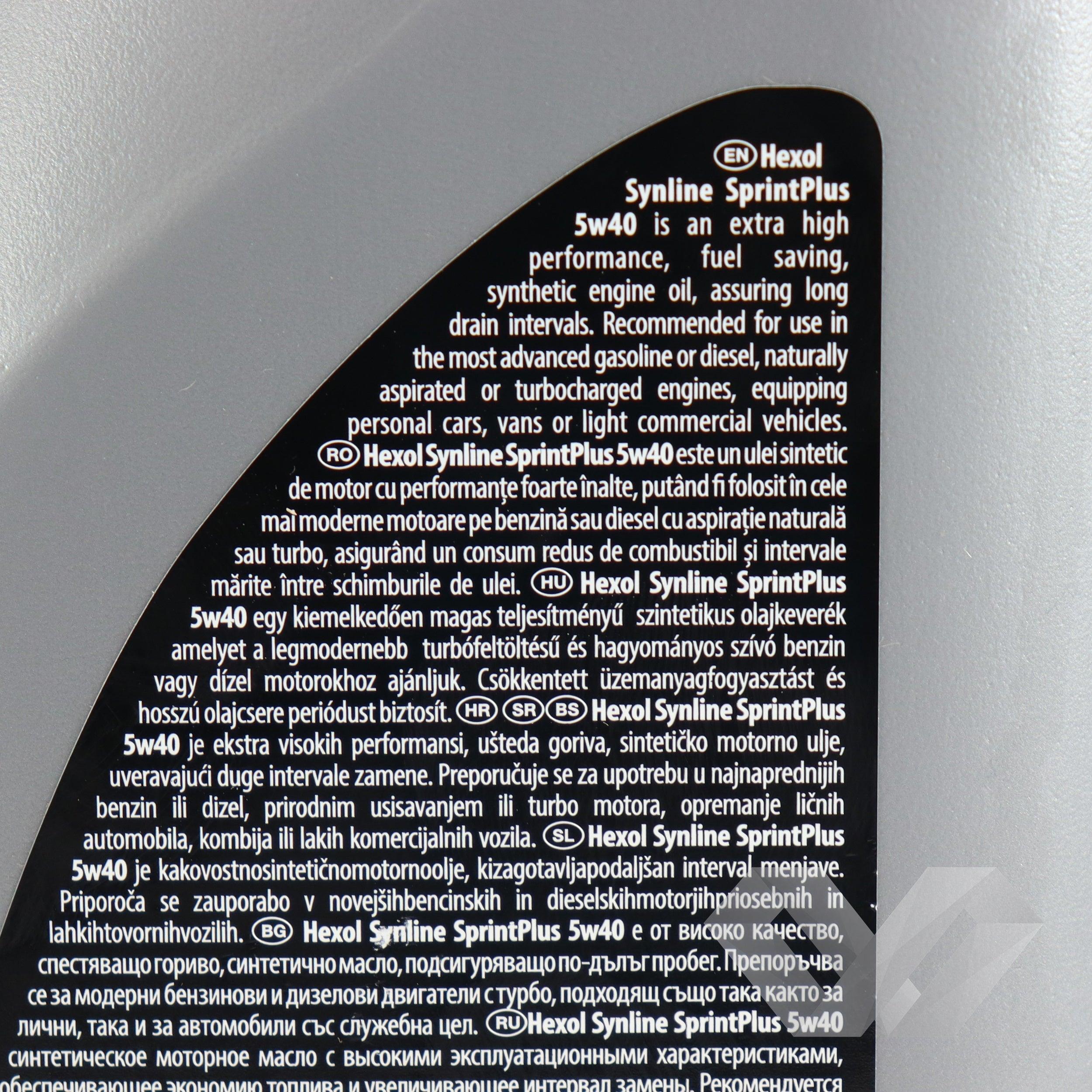 Ulei motor SAE 5W40 Hexol SprintPlus