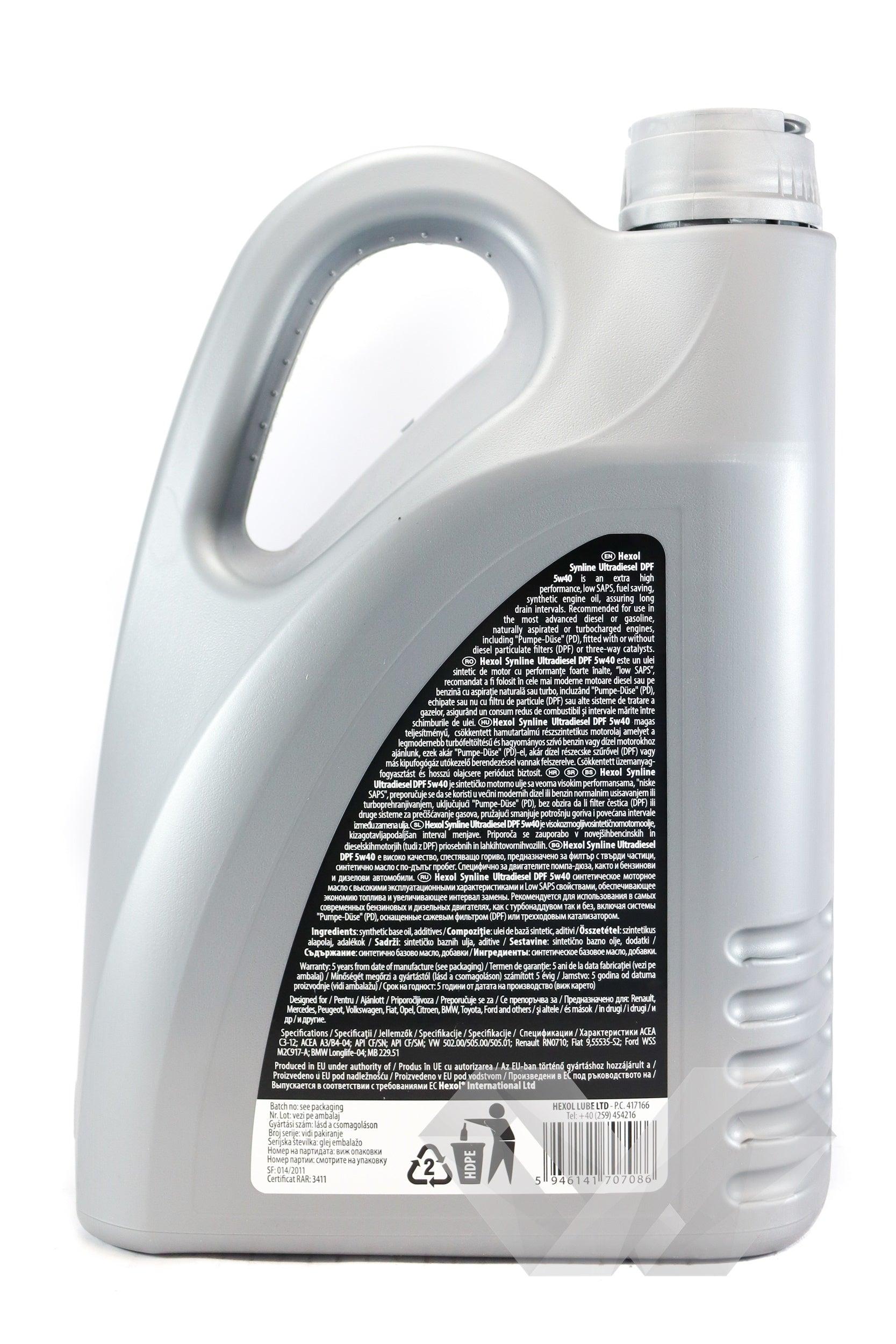 Ulei motor SAE 5W40 Hexol UltraDiesel DPF