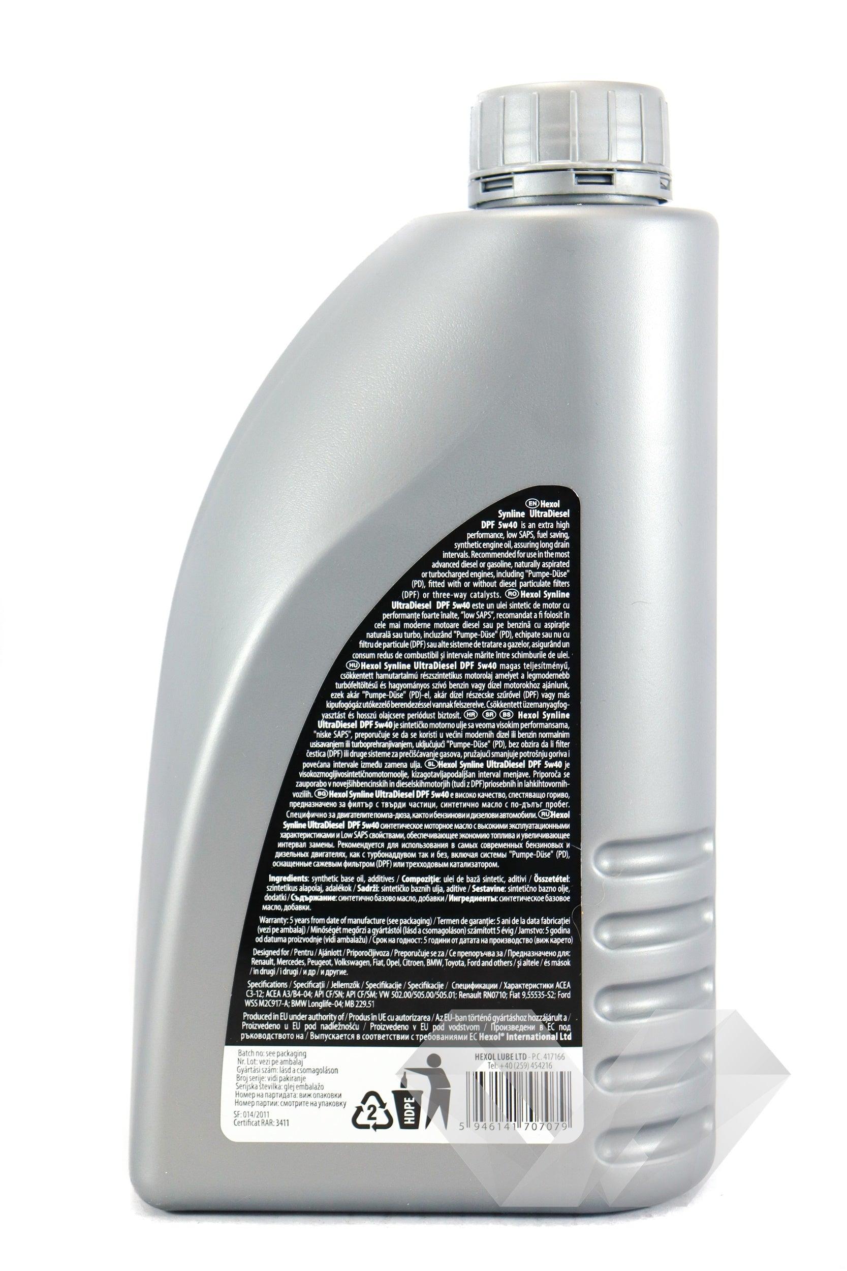 Ulei motor SAE 5W40 Hexol UltraDiesel DPF