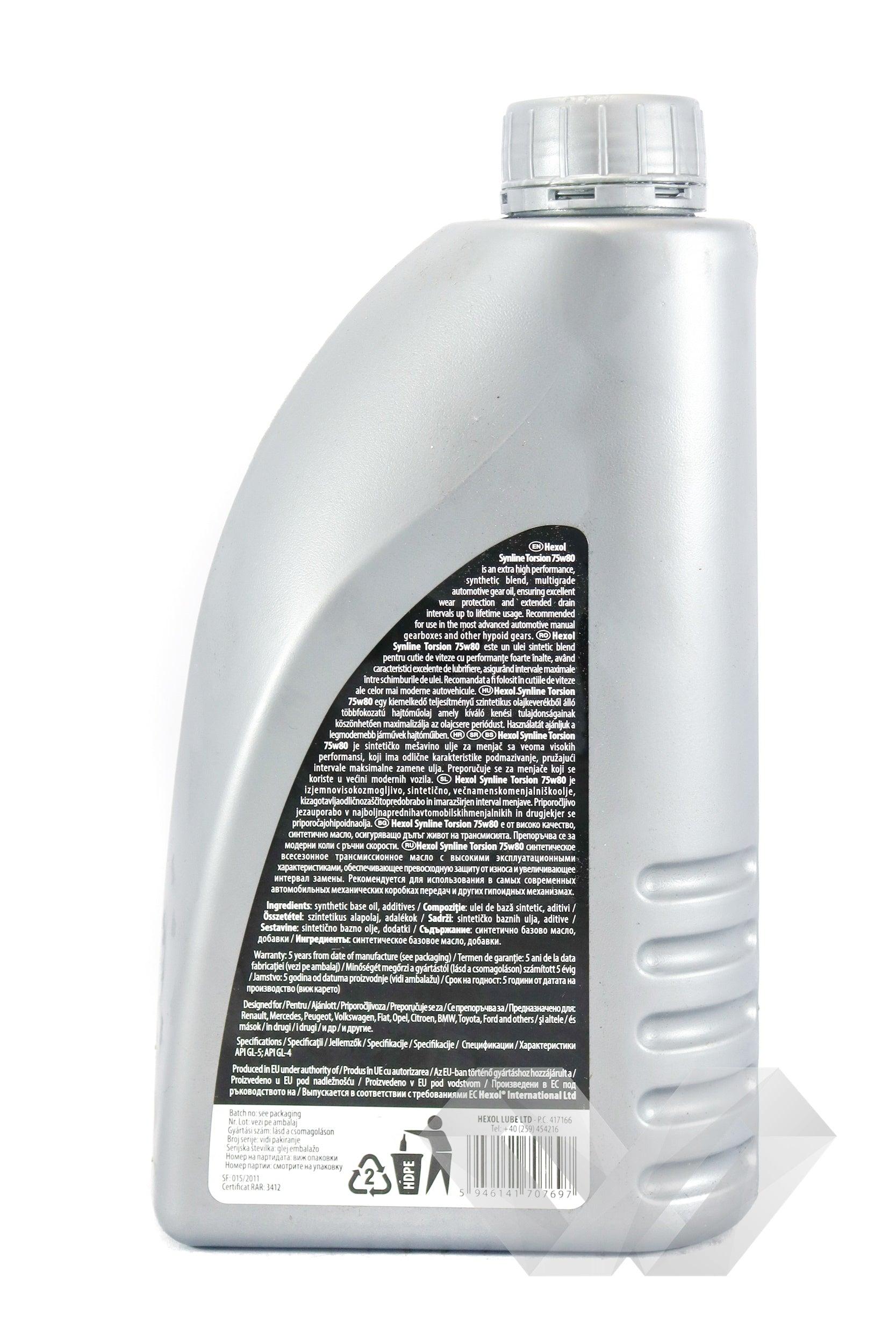 Ulei transmisie SAE 75W80 Hexol Torsion, 1L