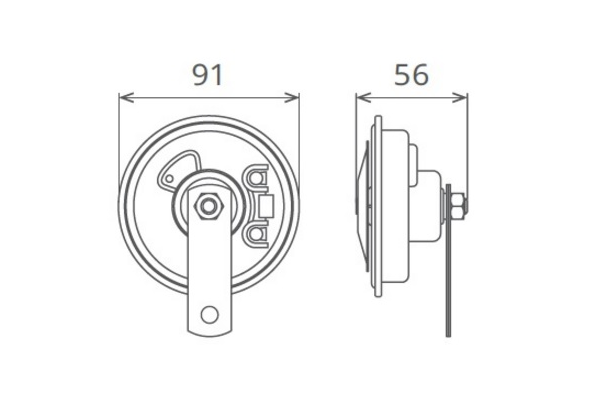 Claxon electromagnetic 12V 5A cu ton jos Seger