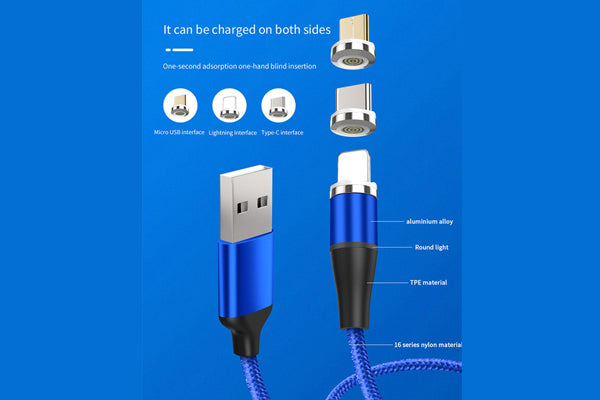 CABLU DATE INCARCARE 3IN1 FAST CHARGE 3.0 USB LA MICRO USB/TYPE-C/LIGHTNING 1.5M 3A NEGRU