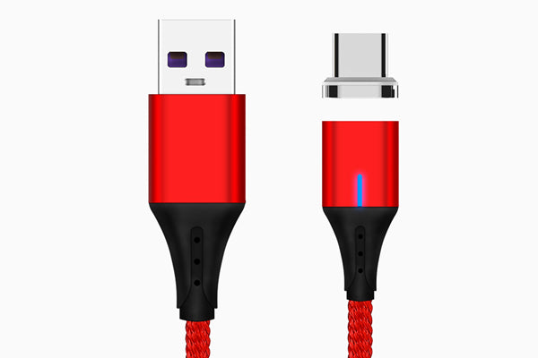 Cablu de date si incarcare 2in1 Fast Charge 3.0 USB la micro USB/TYPE-C 1.5m, 5A Rosu Mega Drive