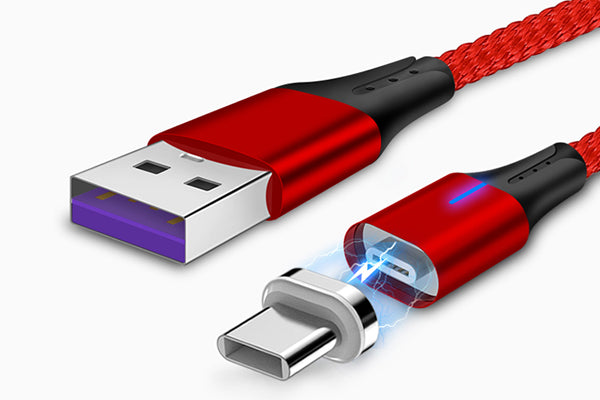 Cablu de date si incarcare 2in1 Fast Charge 3.0 USB la micro USB/TYPE-C 1.5m, 5A Rosu Mega Drive