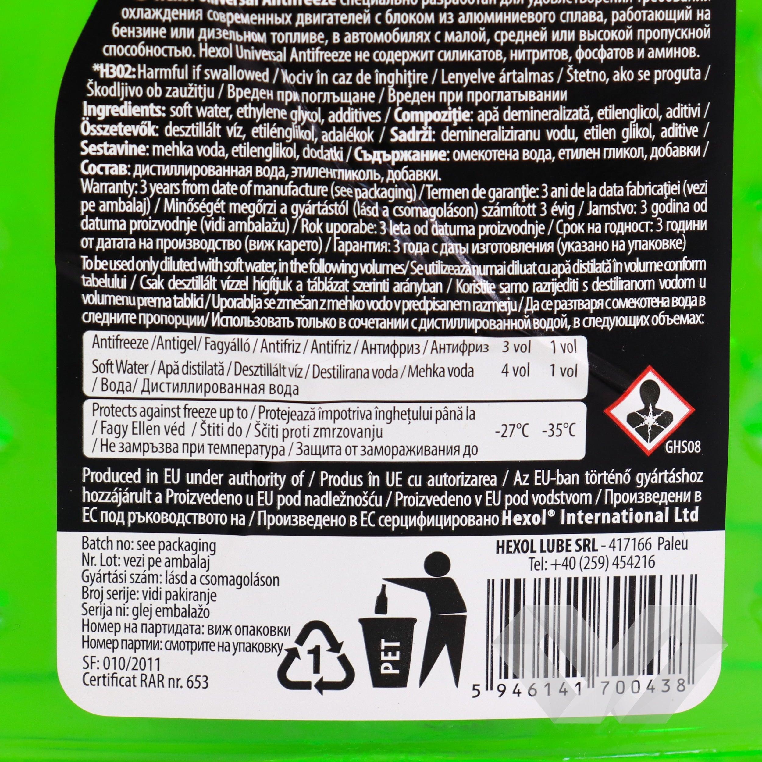 Antigel G11 concentrat Hexol, 1L