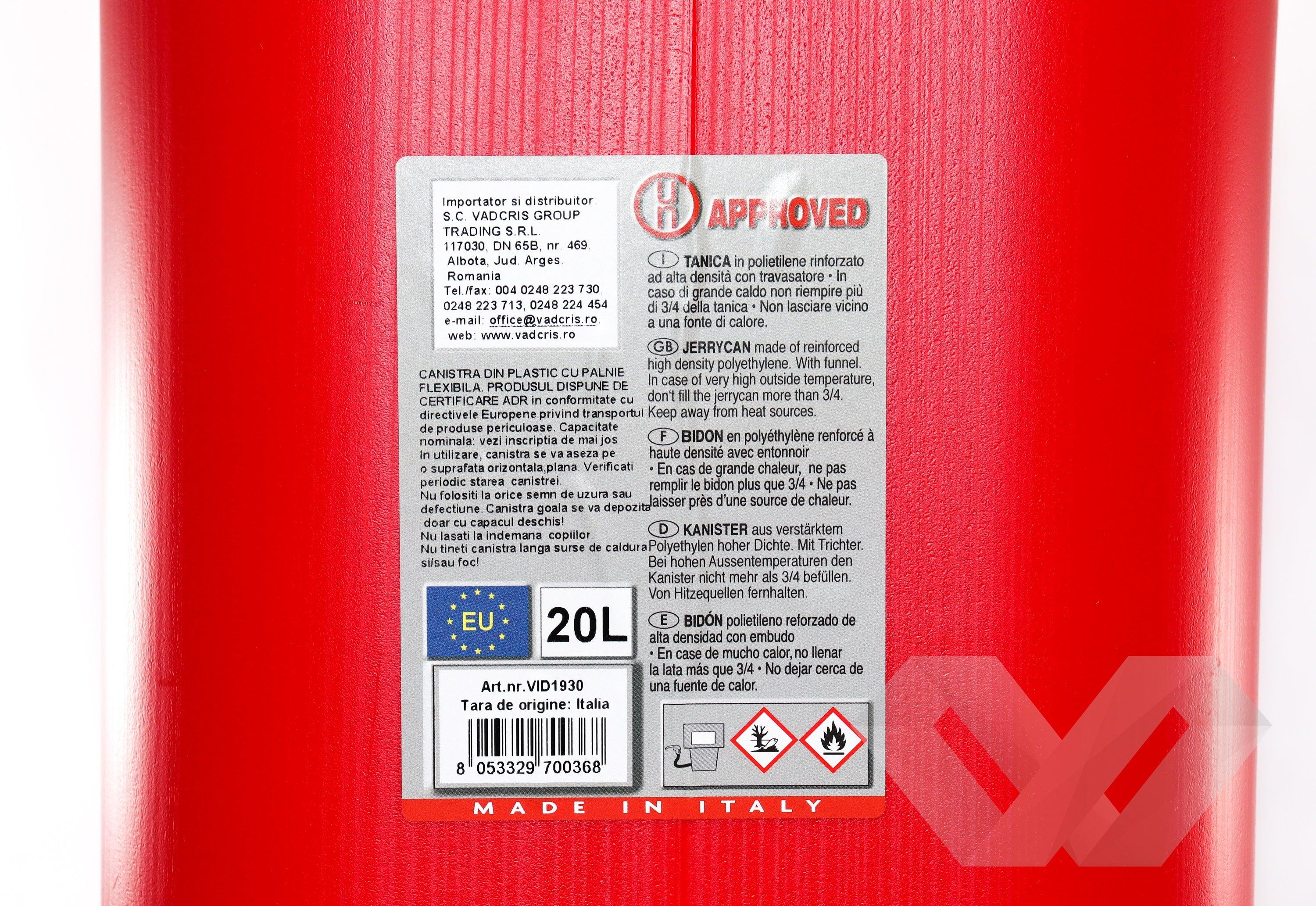 Canistra din plastic pentru combustibil, 5L 10L 20L