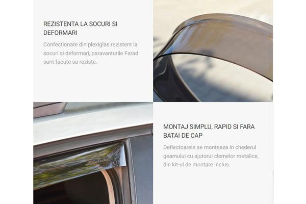 Set deflectoare aer, geamuri fata, Dacia Logan 2 (2012-); MCV 2 (2013-); Sandero (2013-)