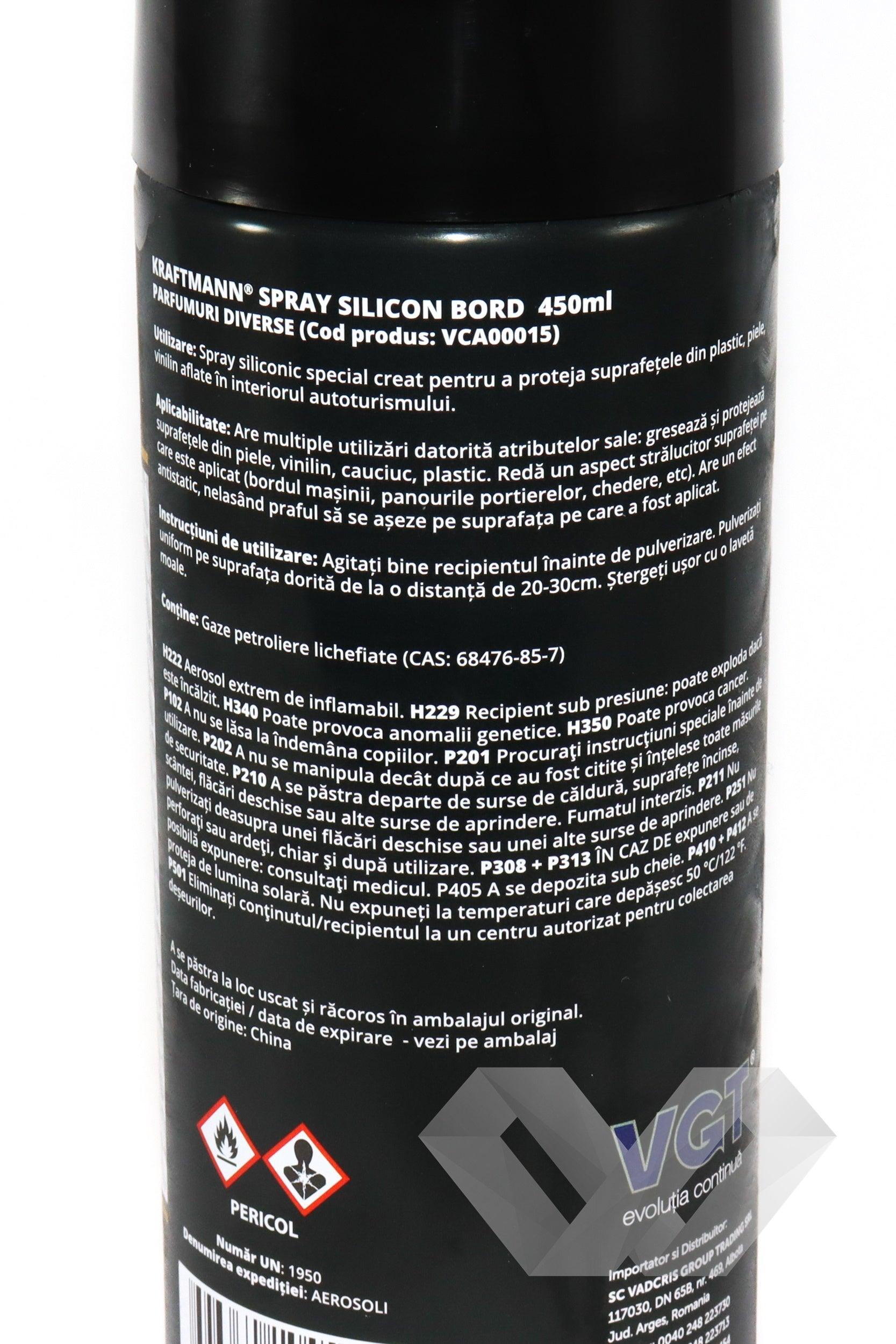 Spray silicon parfumat capsuni Kraftmann, 450 ml