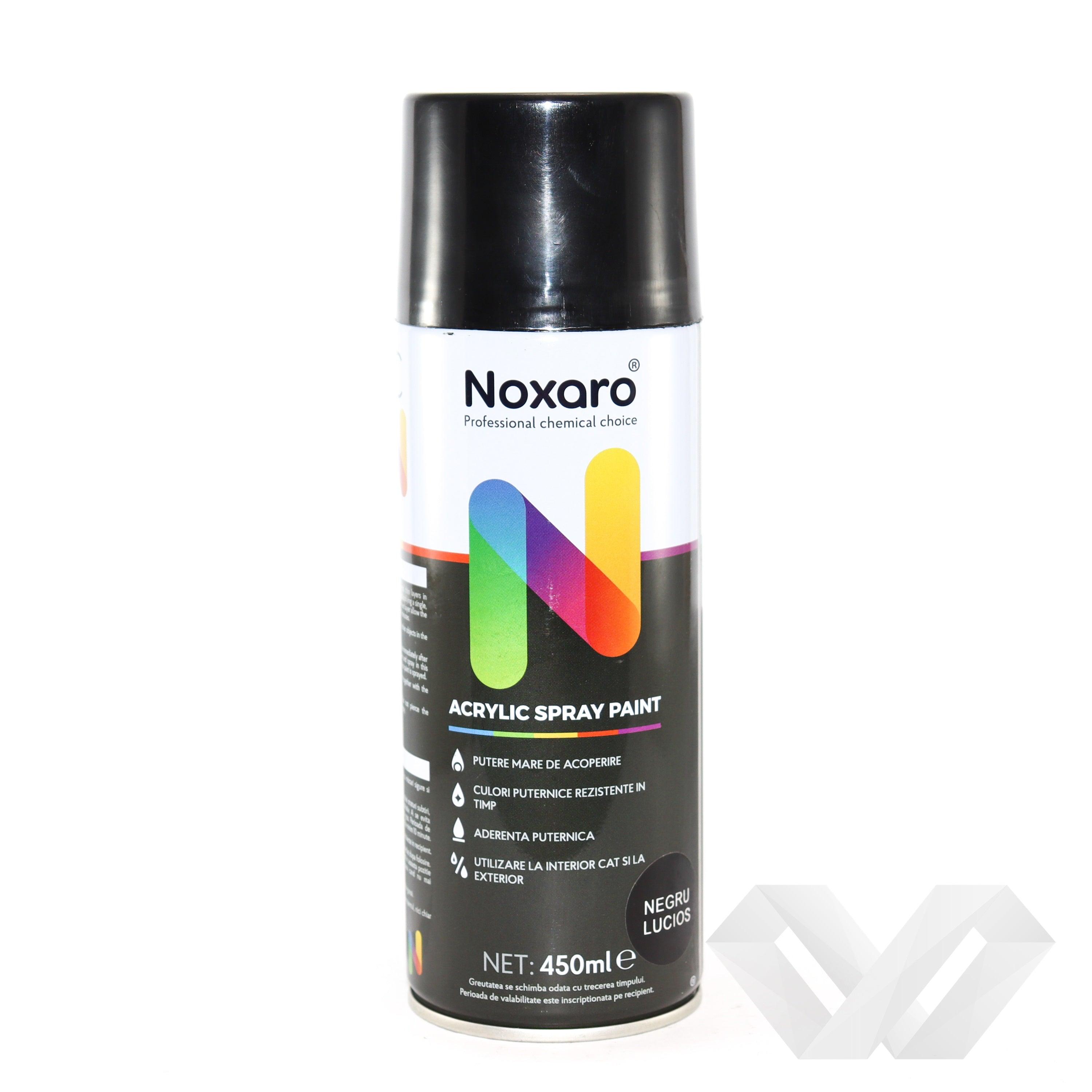Spray vopsea Negru Lucios Noxaro, 450 ml